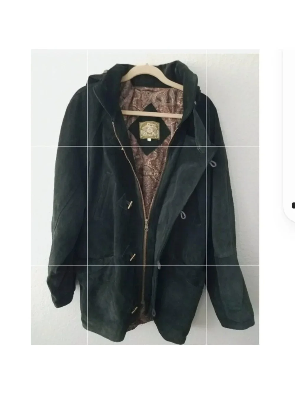 Vera pelle vintage emerald green heavy suede coat